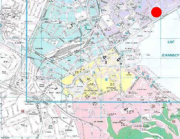 situation de l'appartement PERSHING sur la carte d'Annecy